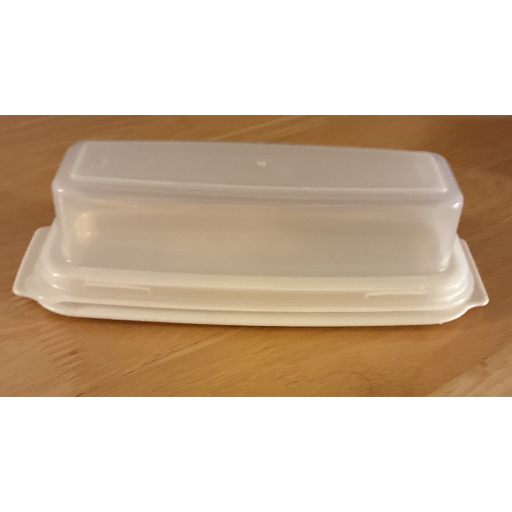 Vintage Rubbermaid Butter Dish #0477 & Sheer Cover #0478 Light Almond Color Base